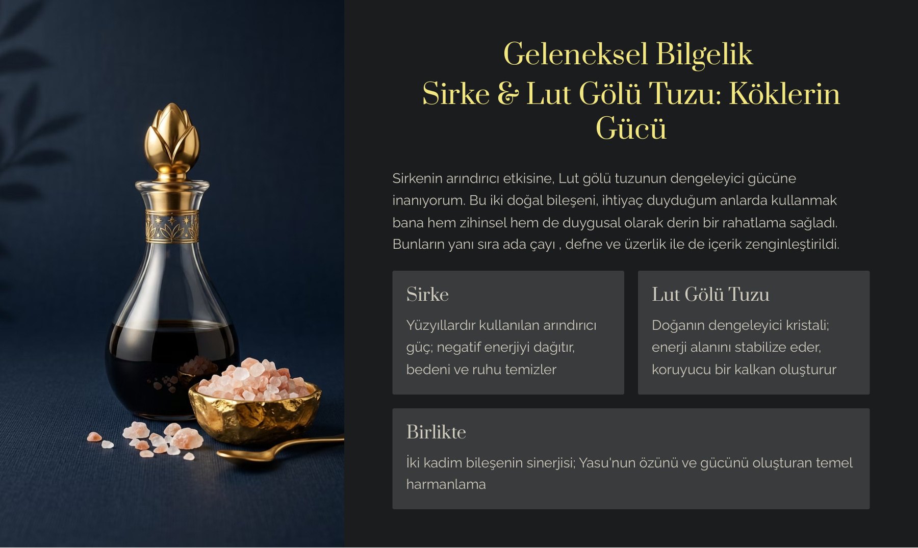 Sirke ve Lut Gölü tuzu görsel anlatımı